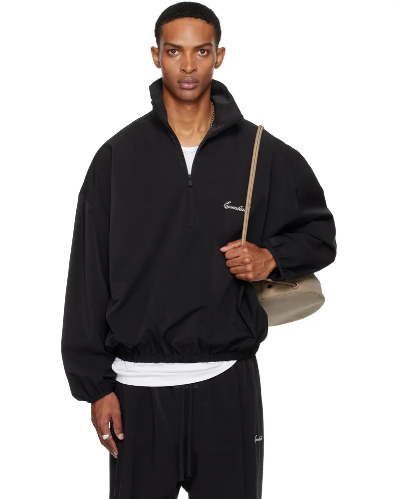 Fear of God Black Sporty Half-Zip Jacket Jet