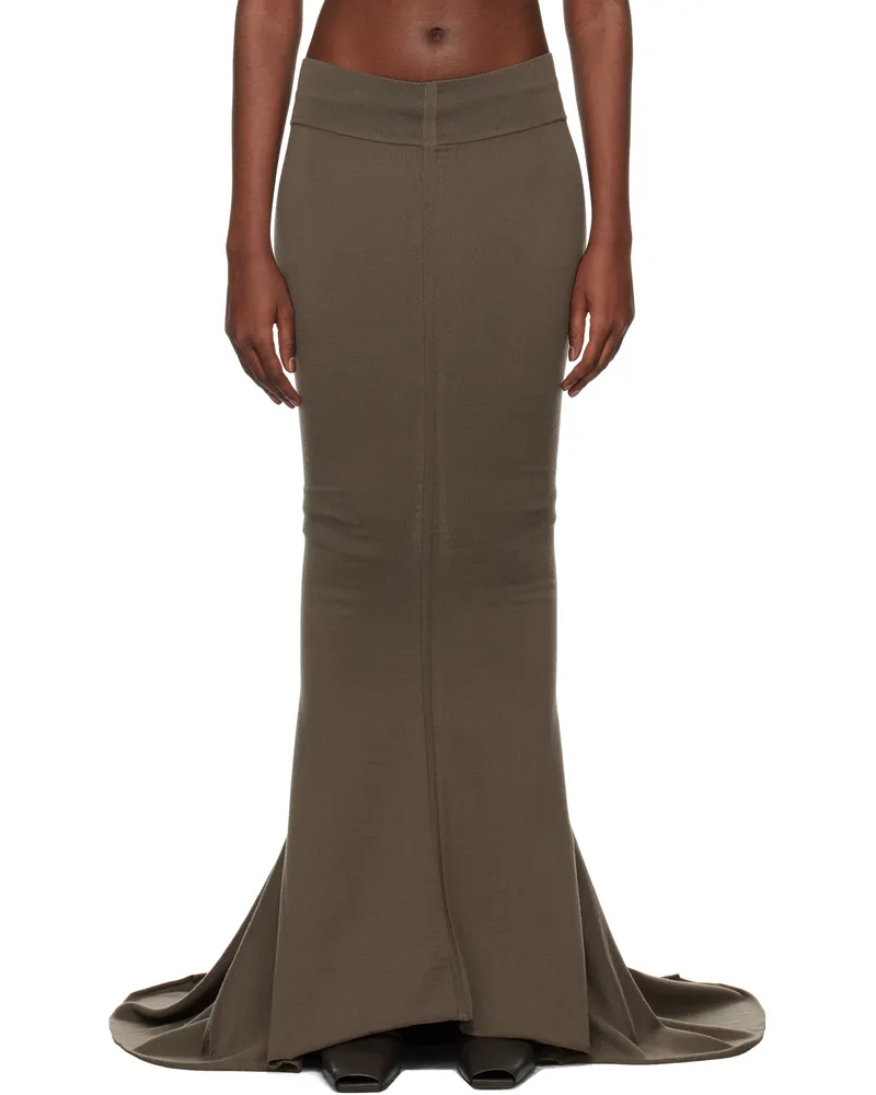Rick Owens Gray Porterville Dauphine Maxi Skirt 34