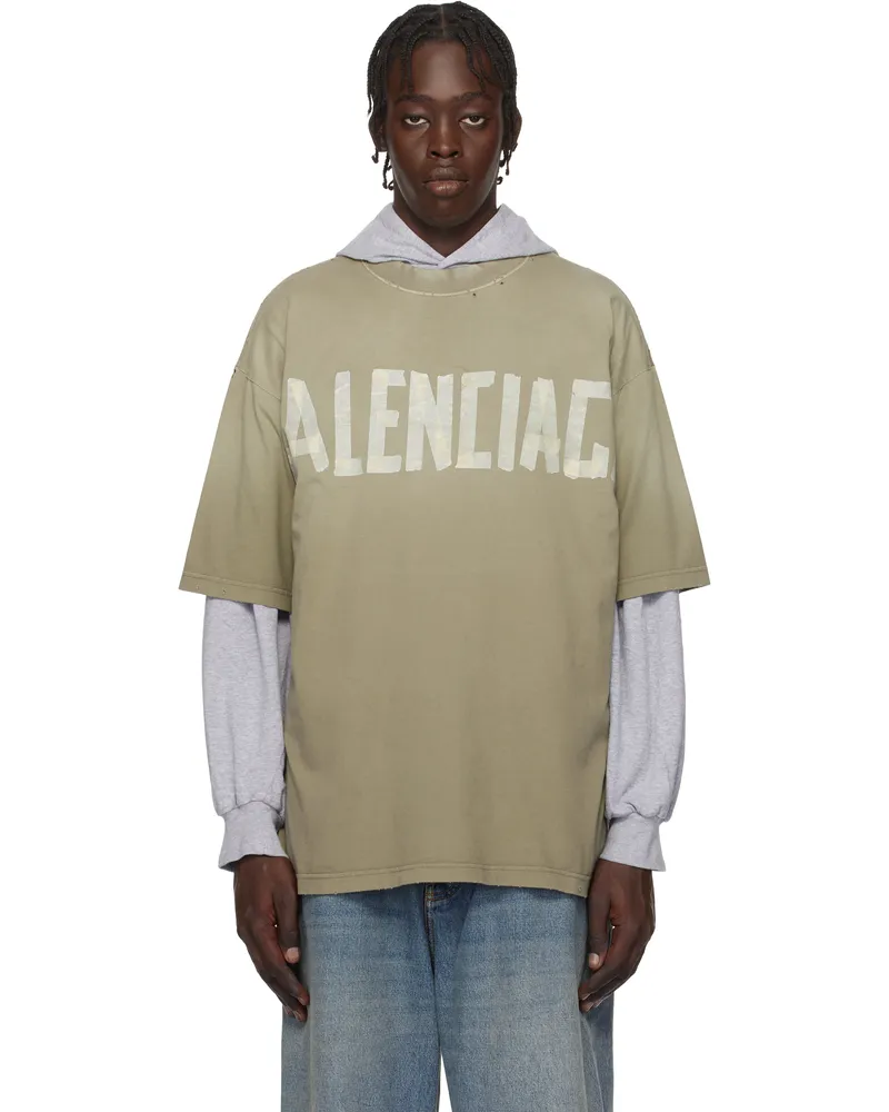 Balenciaga Taupe New Tape Type Medium Fit T-shirt 2942