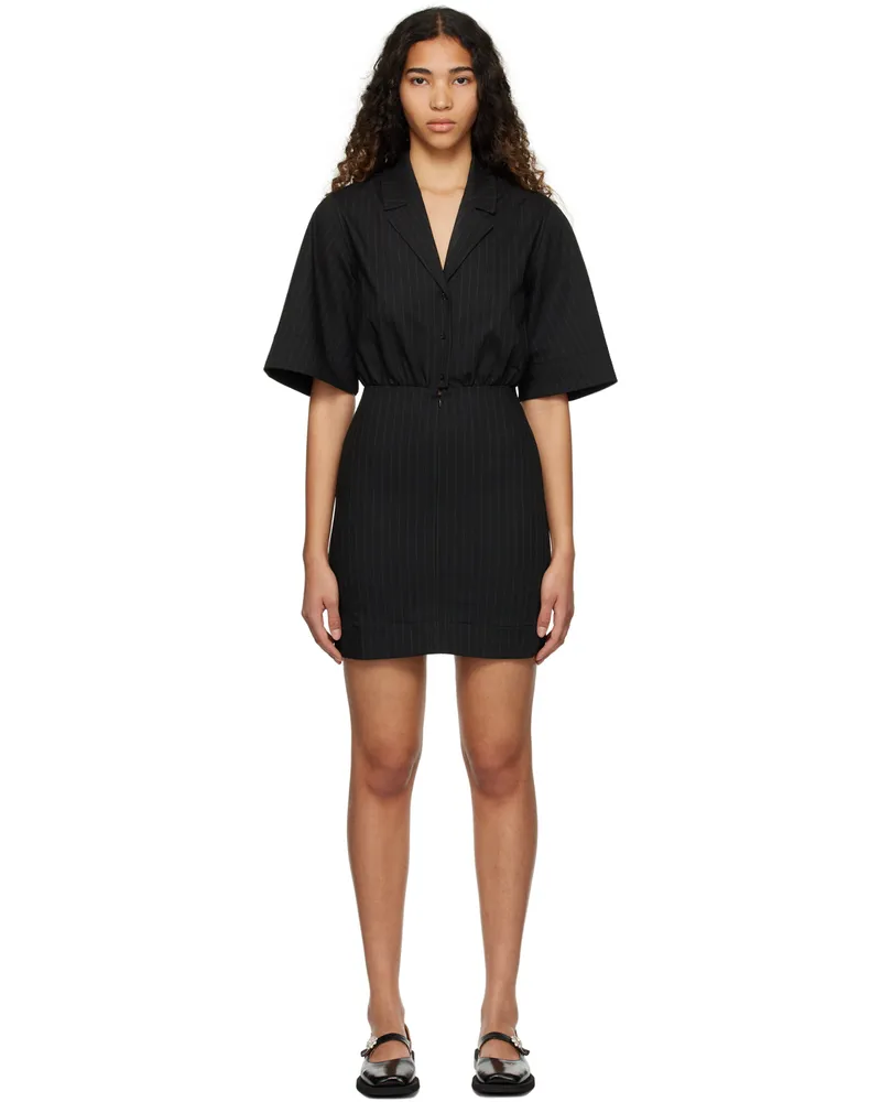 Ganni Black Stripe Minidress 099