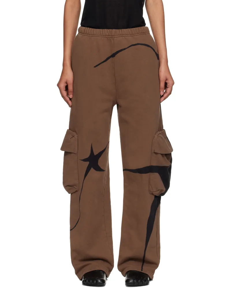 Collina Strada Brown Cargo Sweatpants Earth