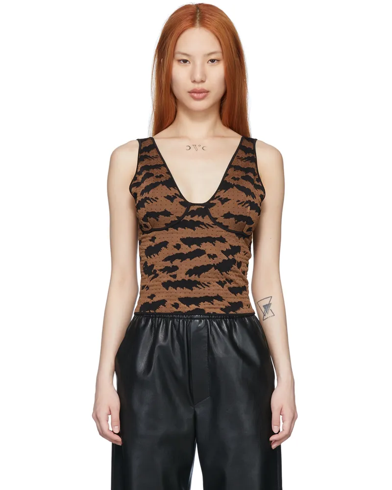 Nanushka Brown Belle Tank Top Black