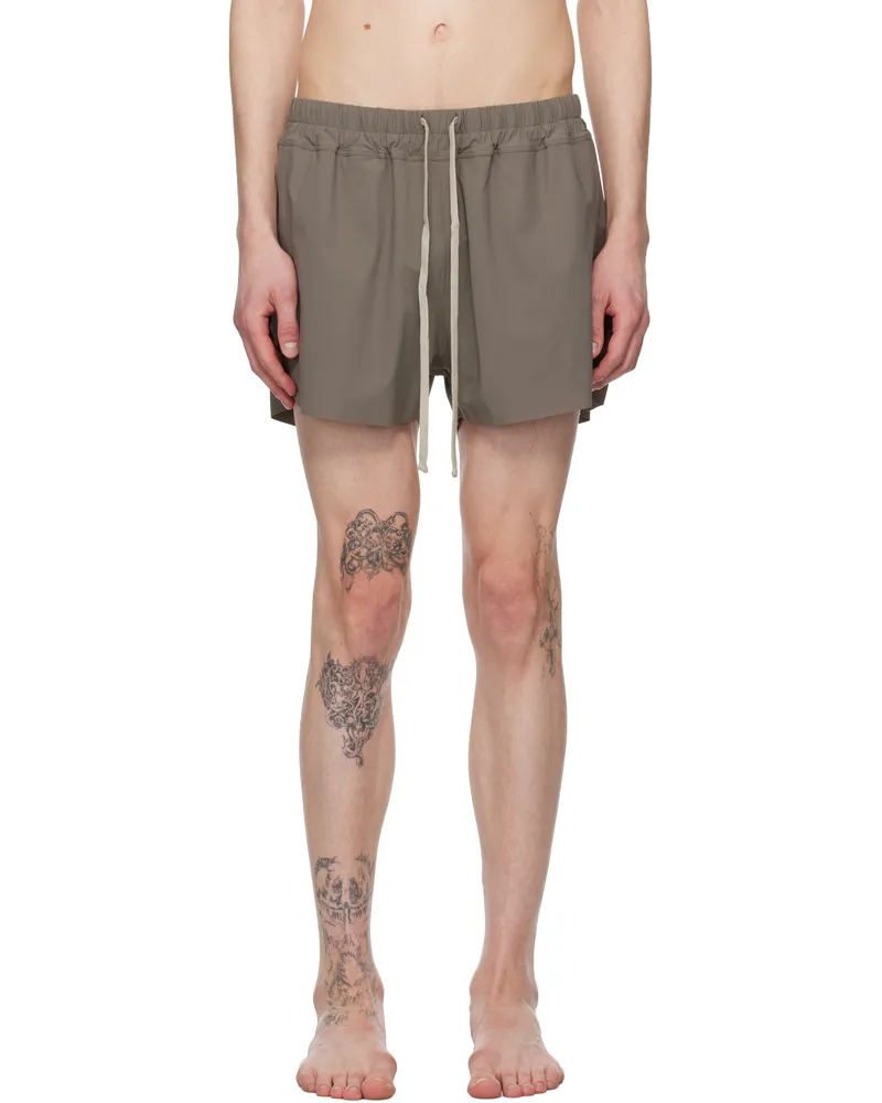 Rick Owens Gray Hollywood Boxer Swim Shorts 34