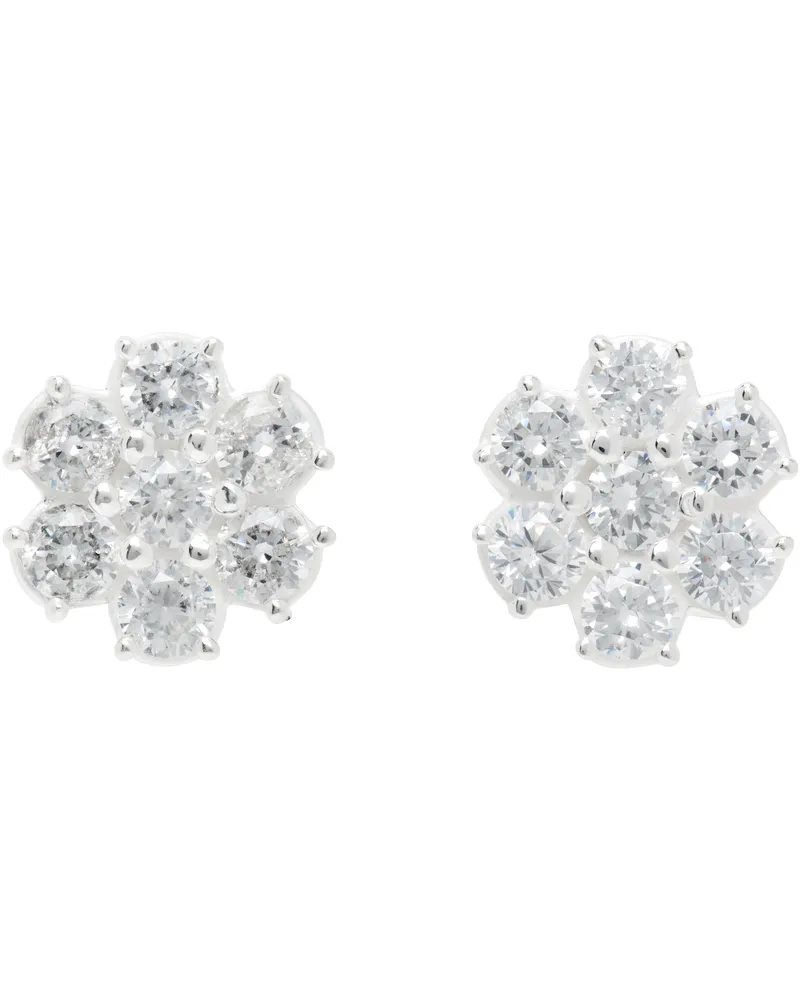 Hatton Labs Silver Daisy Earrings White