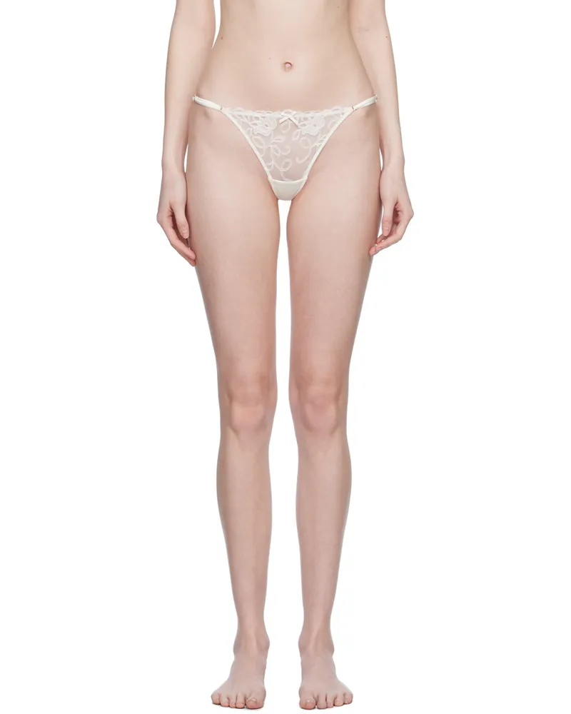Fleur Du Mal White Bella Thong 0300