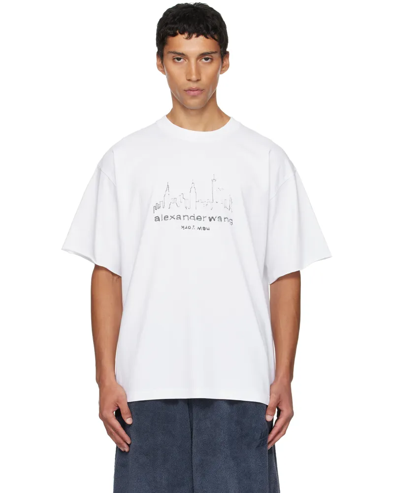 Alexander Wang White Graphic Short Sleeve T-shirt 100