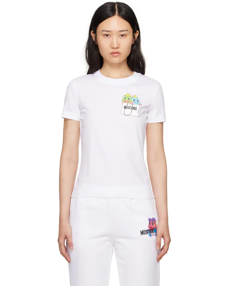 Moschino White Puzzle Bobble T-Shirt A1001