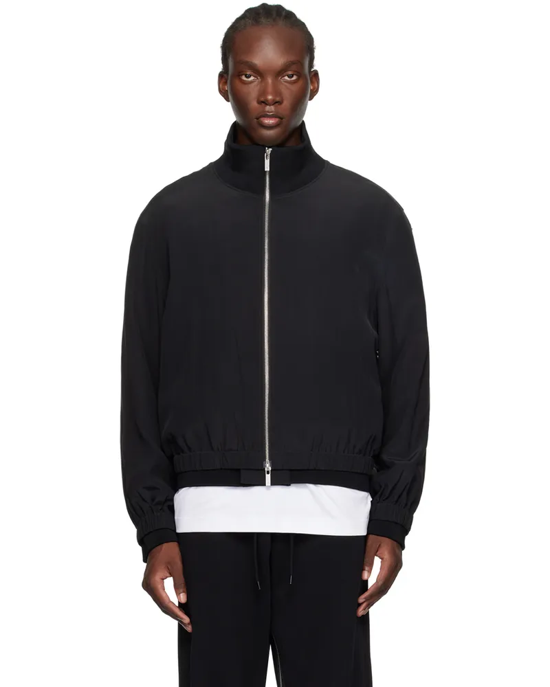 Helmut Lang Black Zip Bomber Jacket Black
