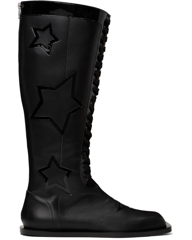 ANDREJ GRONAU Black Boxing Tall Boots Black