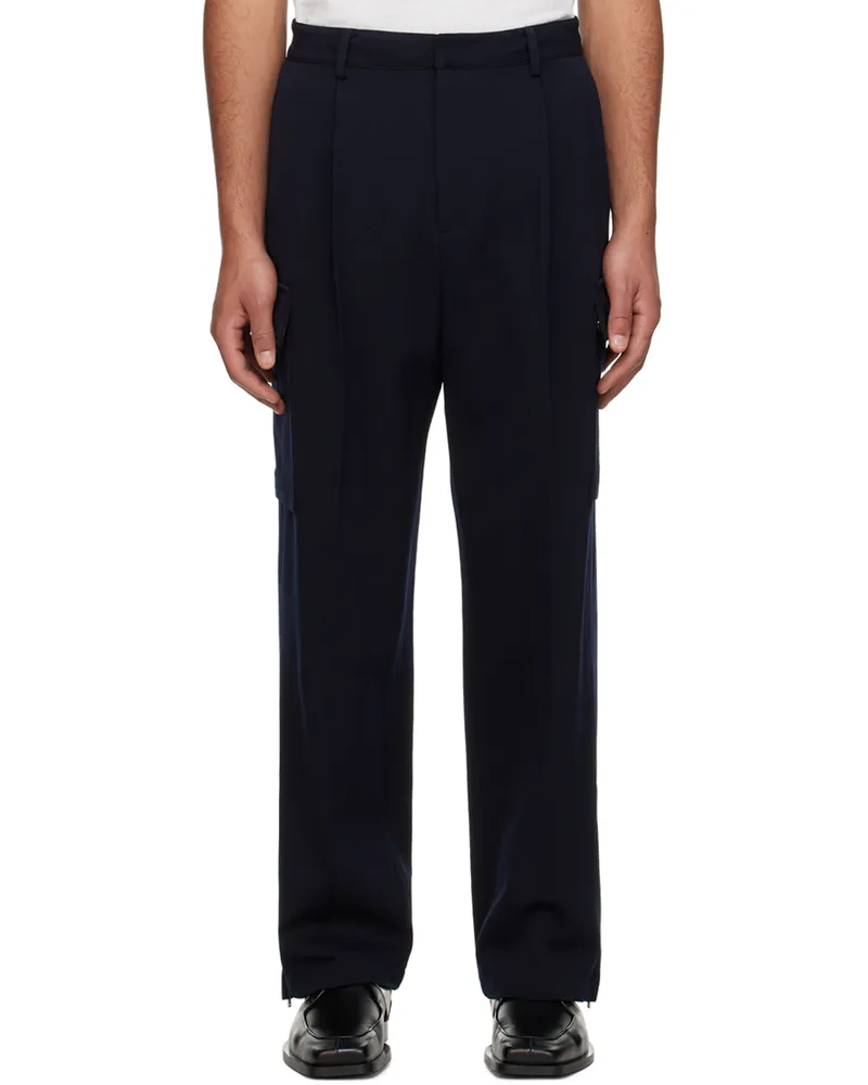 JUUN.J Navy Creased Cargo Pants R