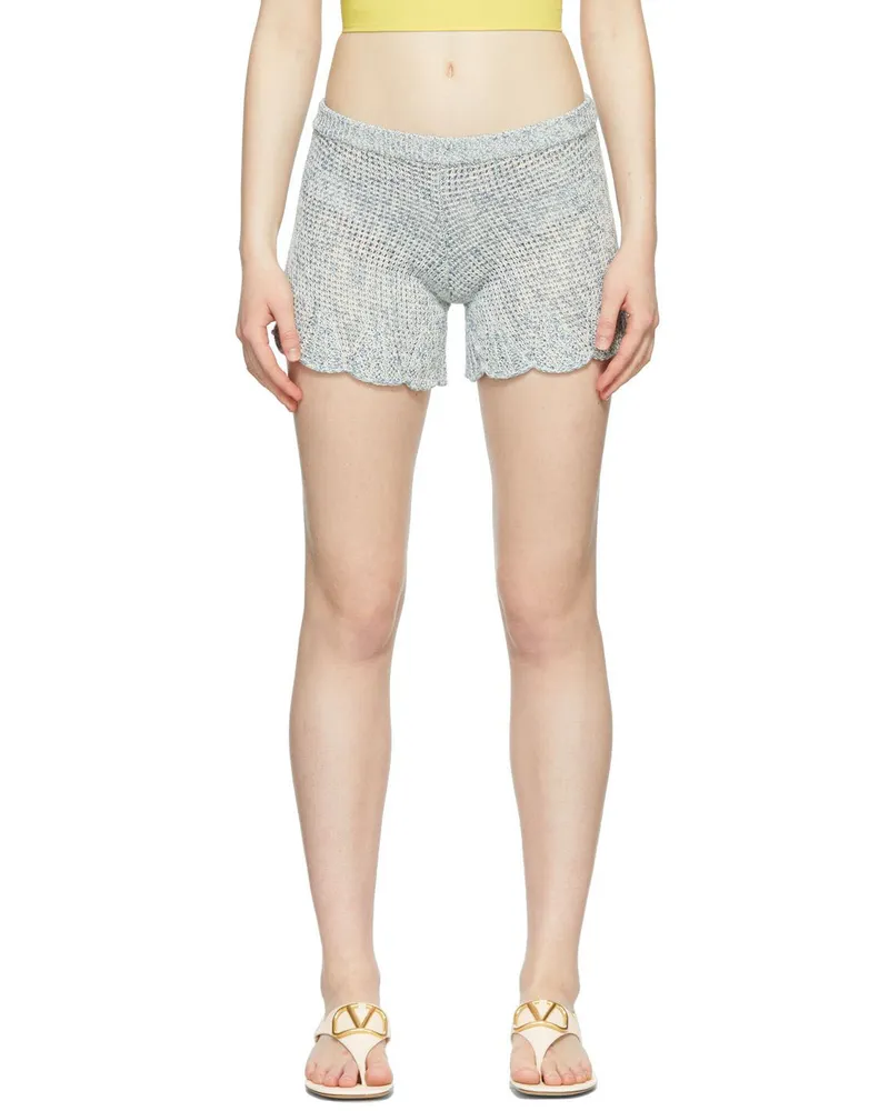 RED Valentino Blue Knit Shorts 5dw