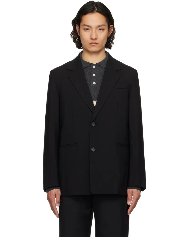 SOLID HOMME Black Wool Blazer 301b