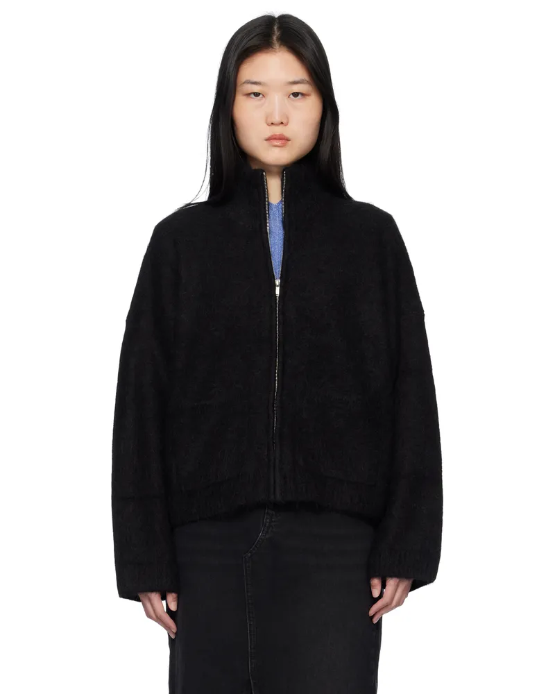Holzweiler Green Tine Fluffy Cardigan Black