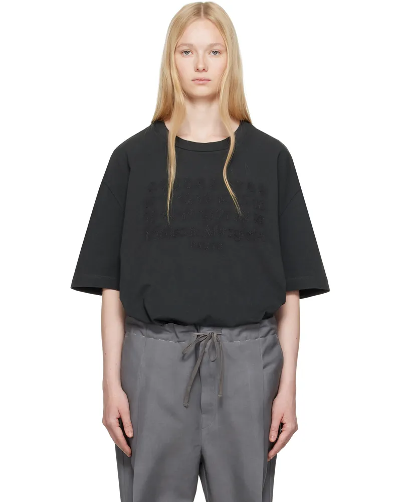 Maison Margiela Black Embroidered Logo T-shirt 969