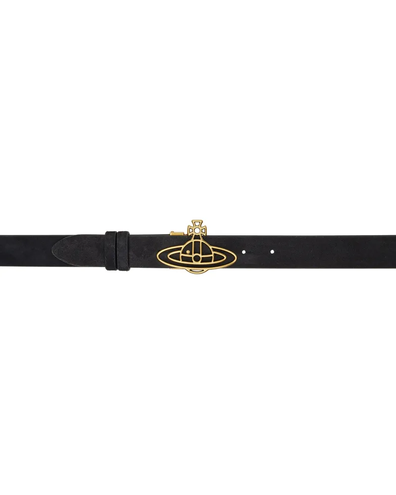 Vivienne Westwood Black Thin Line Orb Belt Aw24-n401