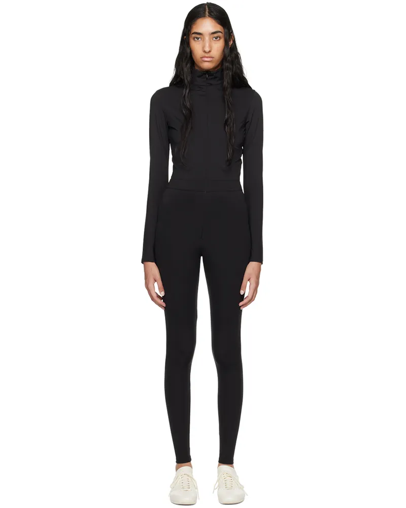 Y-3 Black Bonded-Logo Jumpsuit Black