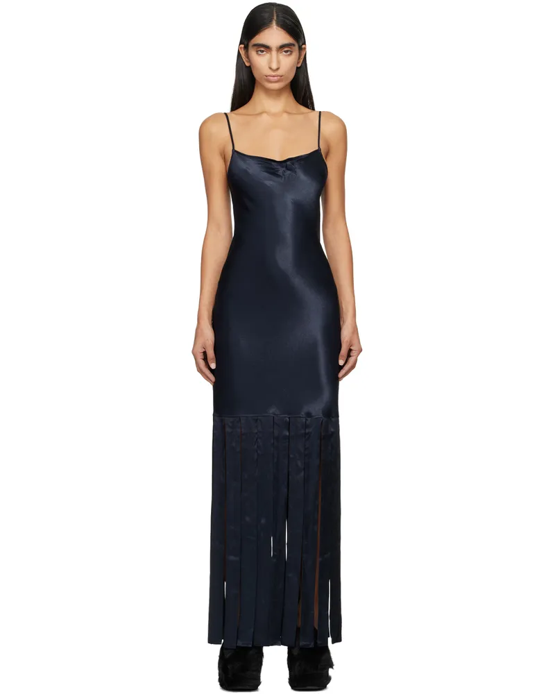 Eckhaus Latta Navy Gloam Maxi Dress Caviar