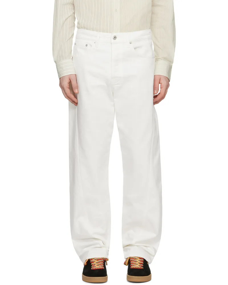 Lanvin White Twisted Jeans 01