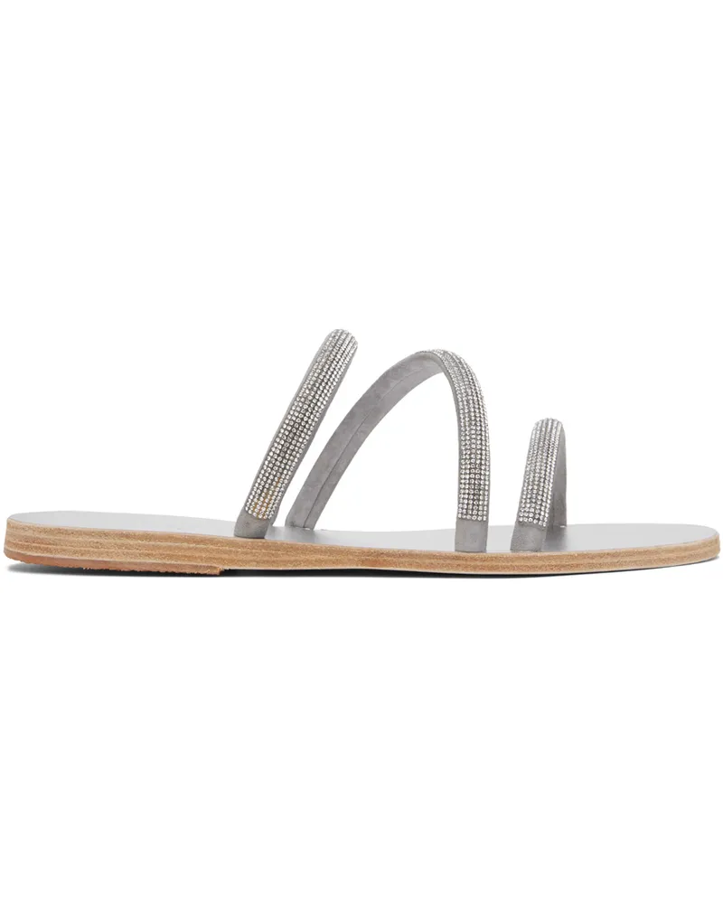 Ancient Greek Sandals Silver Polytimi Diamante Sandals Silver