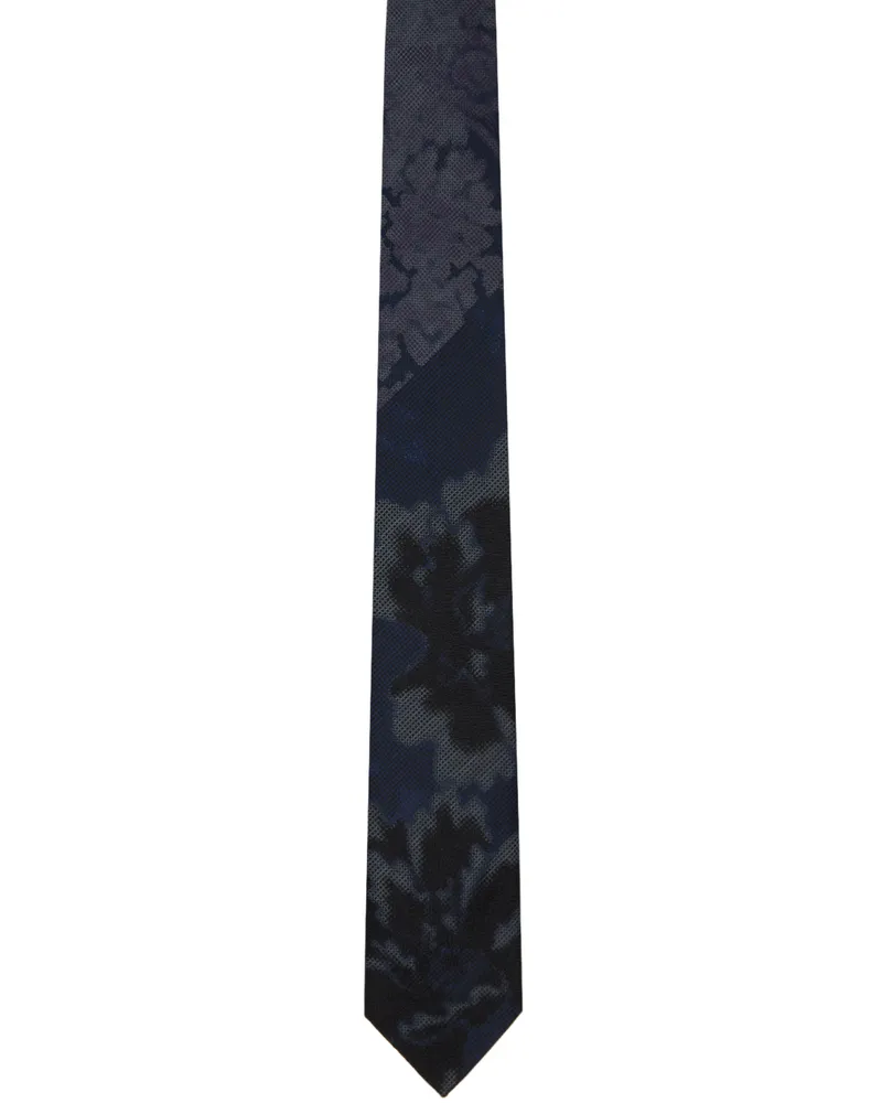 Dries van Noten Navy Printed Tie Navy