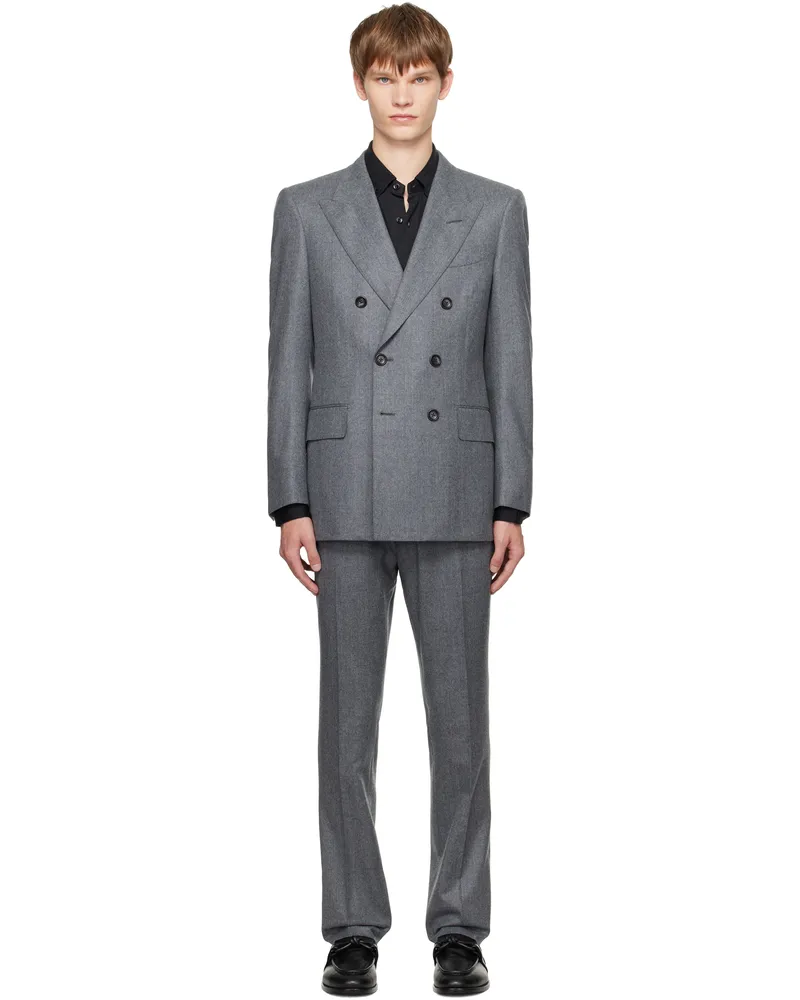 Tom Ford Gray Woolen Flannel Dyllan Suit Tazdark