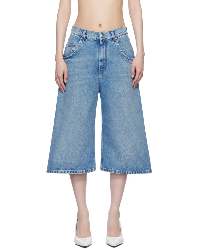 Stella McCartney Blue Vintage Wash Denim Shorts 4590