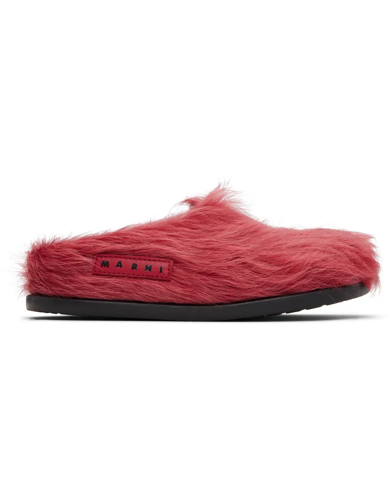 Marni Kids Red Logo Patch Mules Var