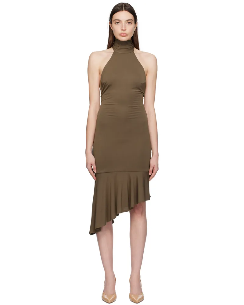 Miaou Green Karina Midi Dress Olive