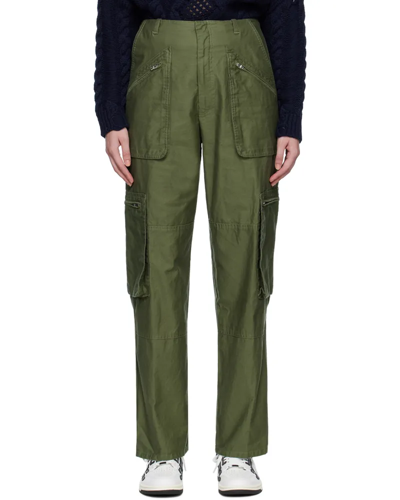 Amiri Khaki Cargo Pocket Trousers Olive