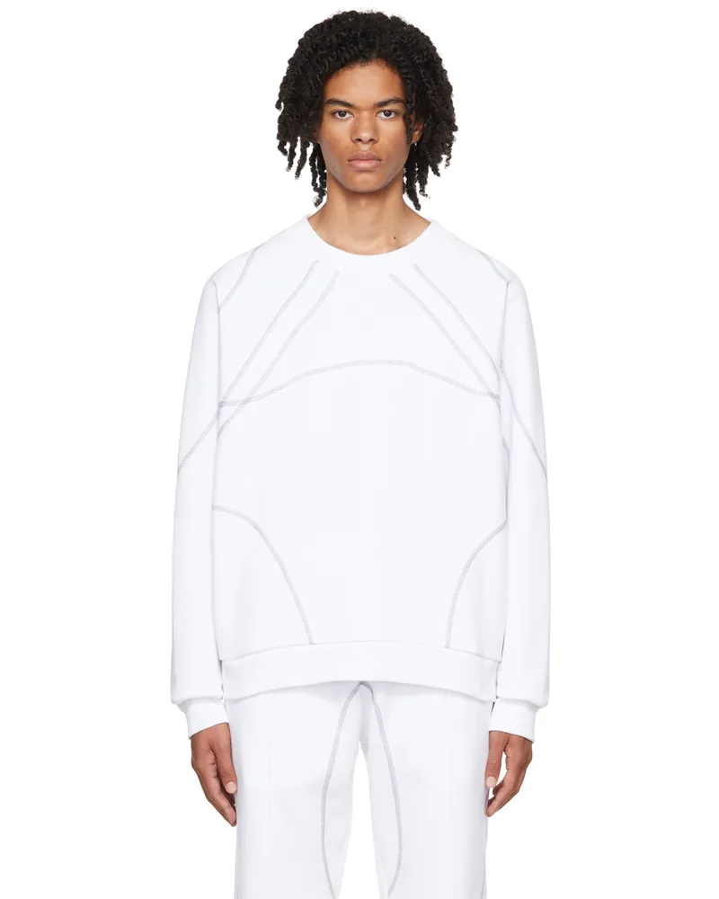 Saul Nash White Overlock Stitch Sweatshirt White