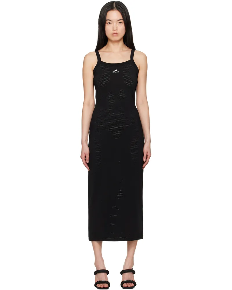 Alexander Wang Black Cami Athletic Mesh Midi Dress Black