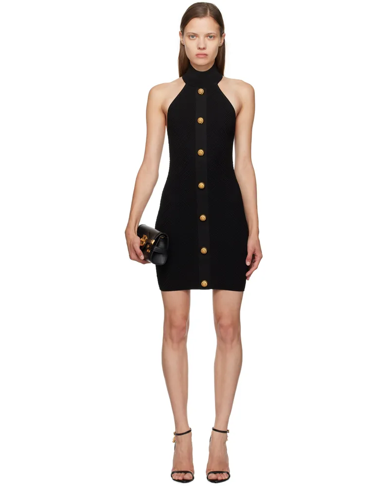 Balmain Black Halter Neck Minidress 0pa