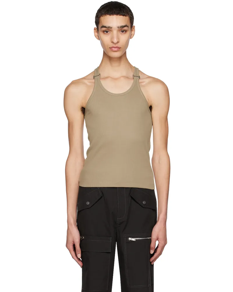 Dion Lee Khaki E-Hook Tank Top Khaki