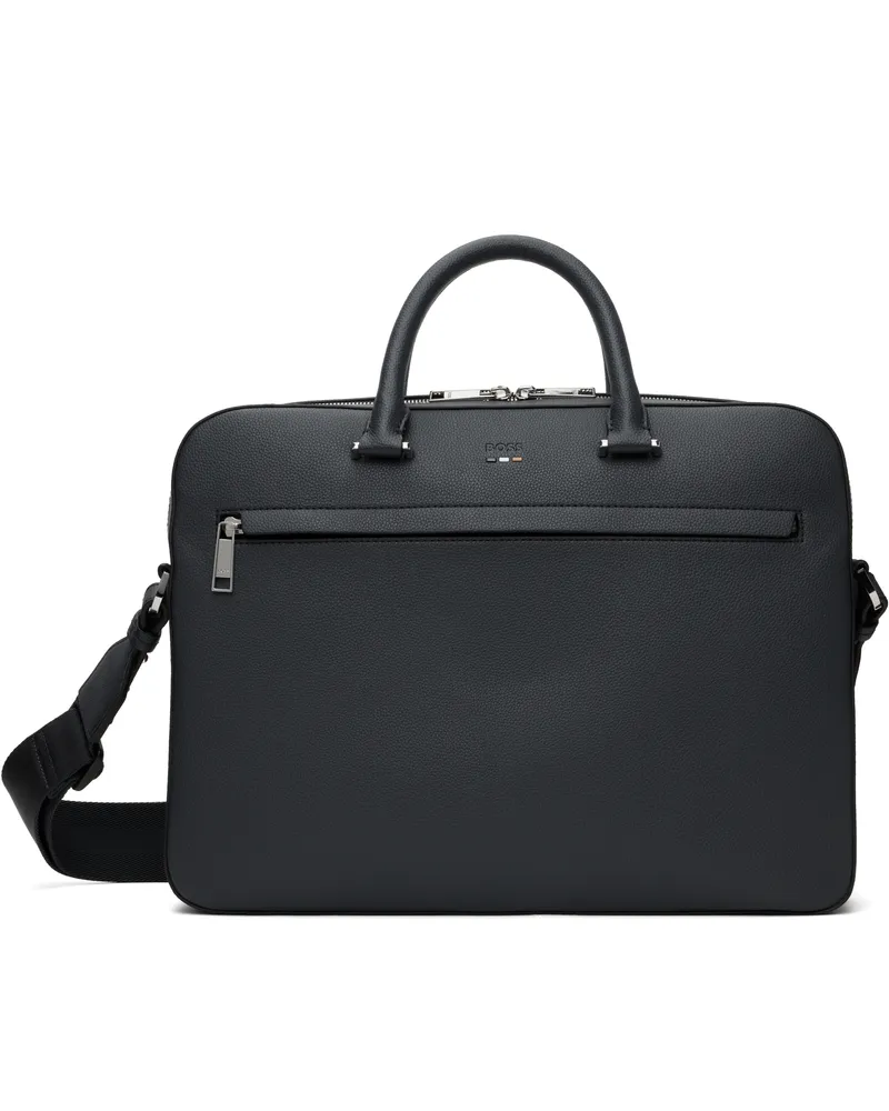 HUGO BOSS Navy Pebble-Grained Faux-Leather Briefcase 413-navy