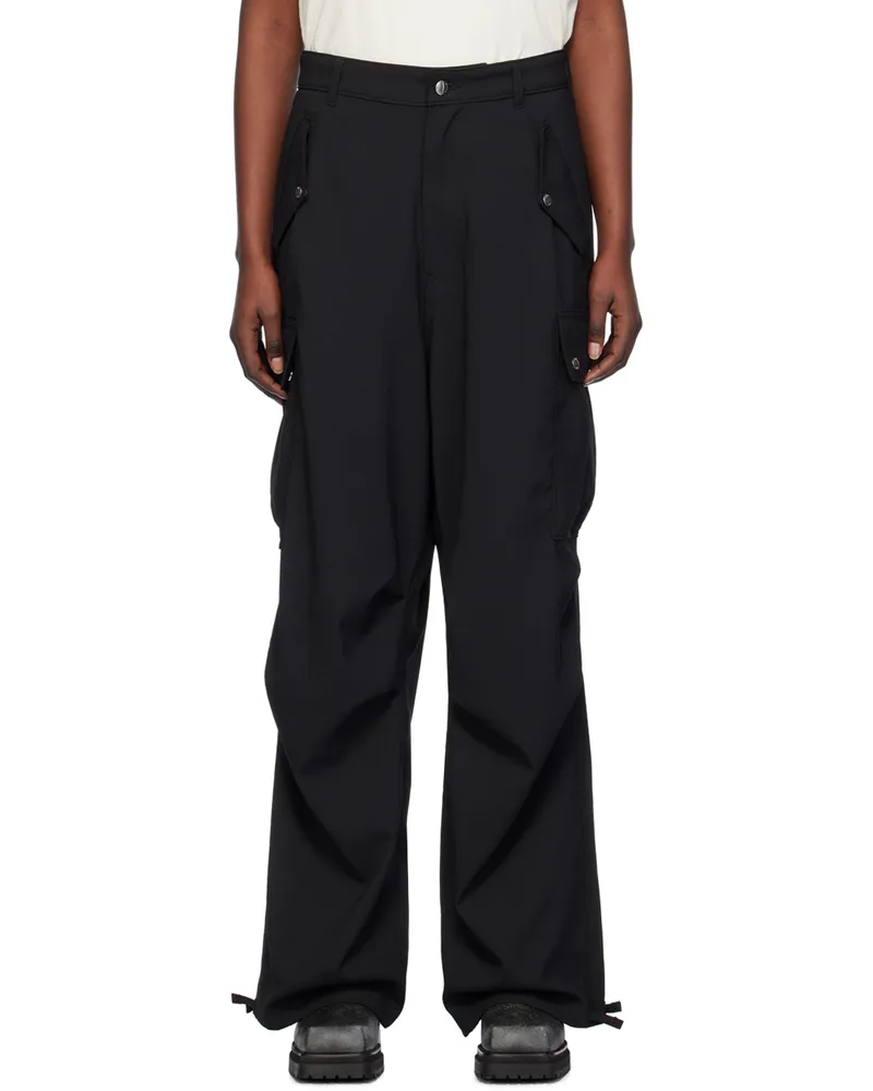 RHUDE Black Cargo Pocket Trousers 0372