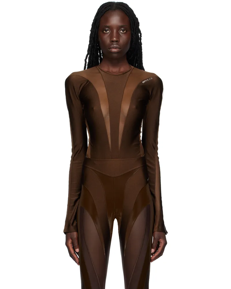 Thierry Mugler Brown Illusion Shaping Bodysuit B7004