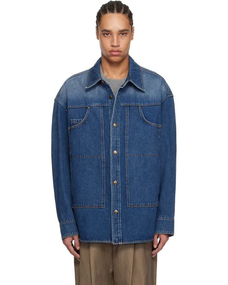 Wooyoungmi Blue Work Wear Denim Shirt Blue872l
