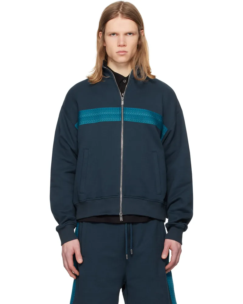 Lanvin Blue Curb Zipped Jacket Petrol