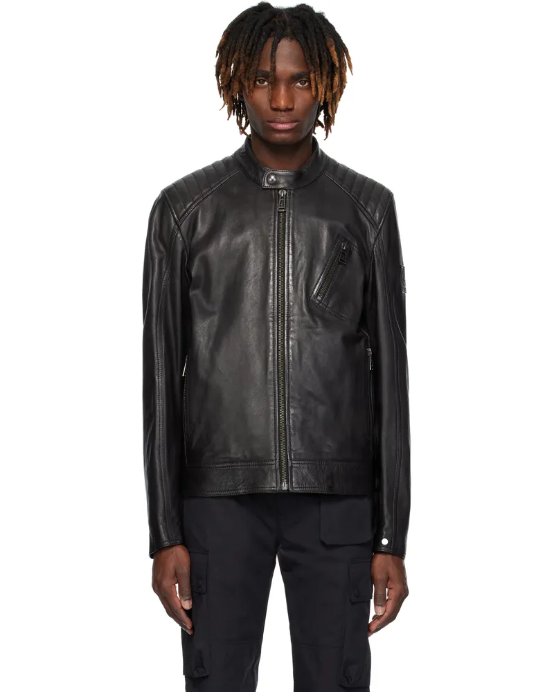 Belstaff Black V Racer Leather Jacket Black