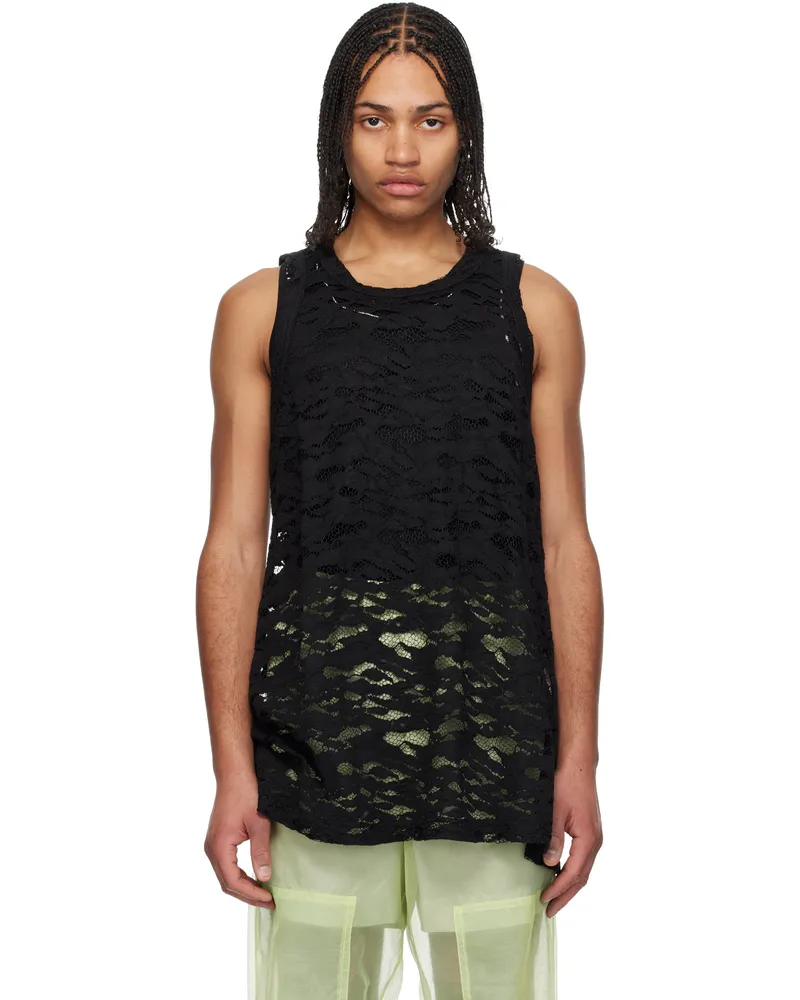 Comme des Garçons Black Raschel Lace Tank Top Black