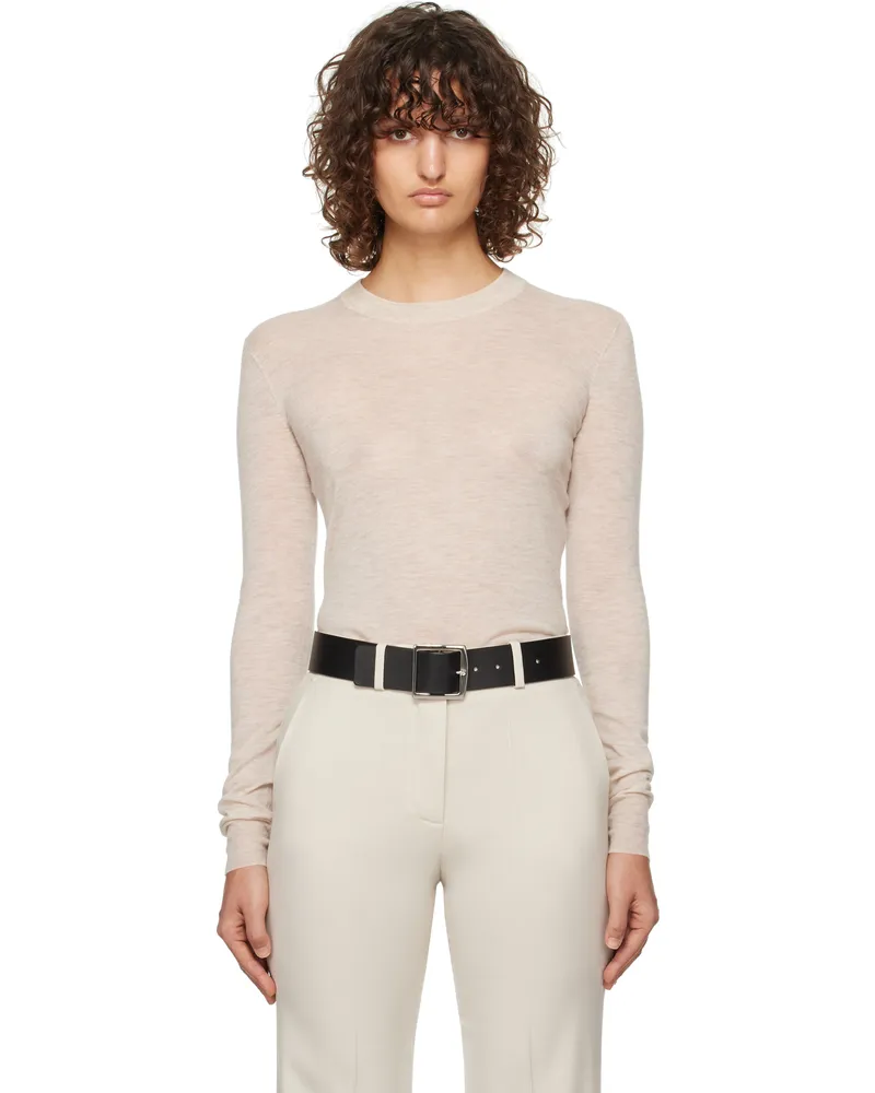 Joseph Beige Cashair Round Neck Sweater 1273