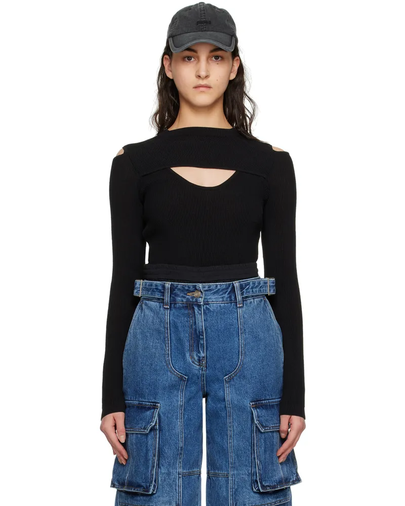 JUUN.J Black Slit Sweater Black