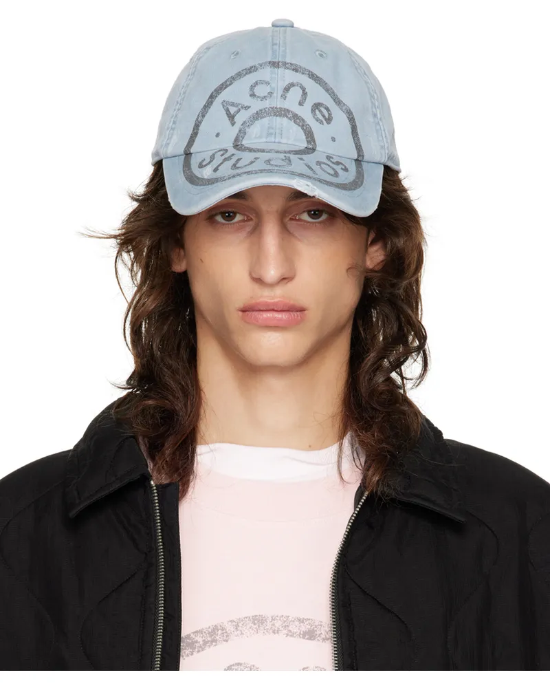 Acne Studios Blue Printed Logo Cap Aav