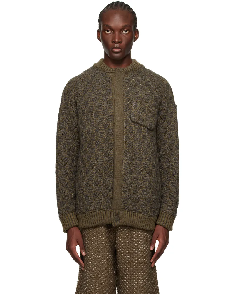 Isa Boulder Brown Puzzle Bomber Jacket Greyweed