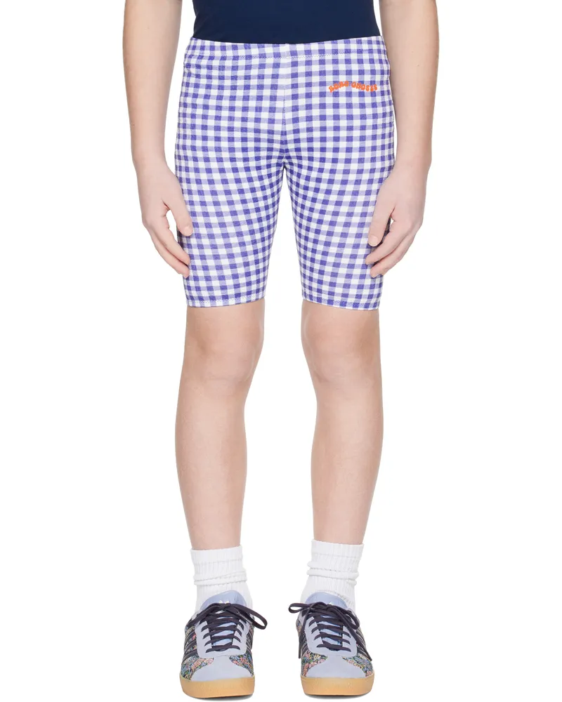 BOBO CHOSES Kids Blue Vichy Short Leggings Blue