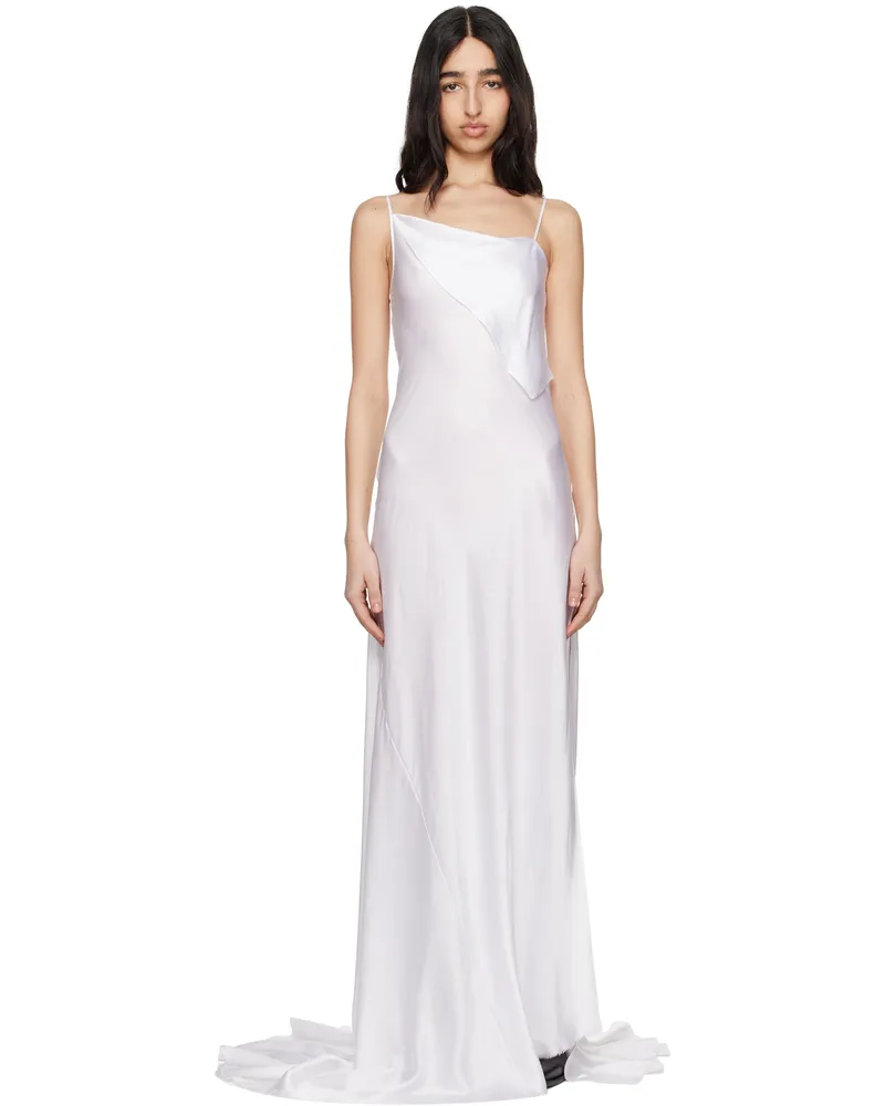 Ann Demeulemeester White Aaricia Long Bias Slip Maxi Dress 002