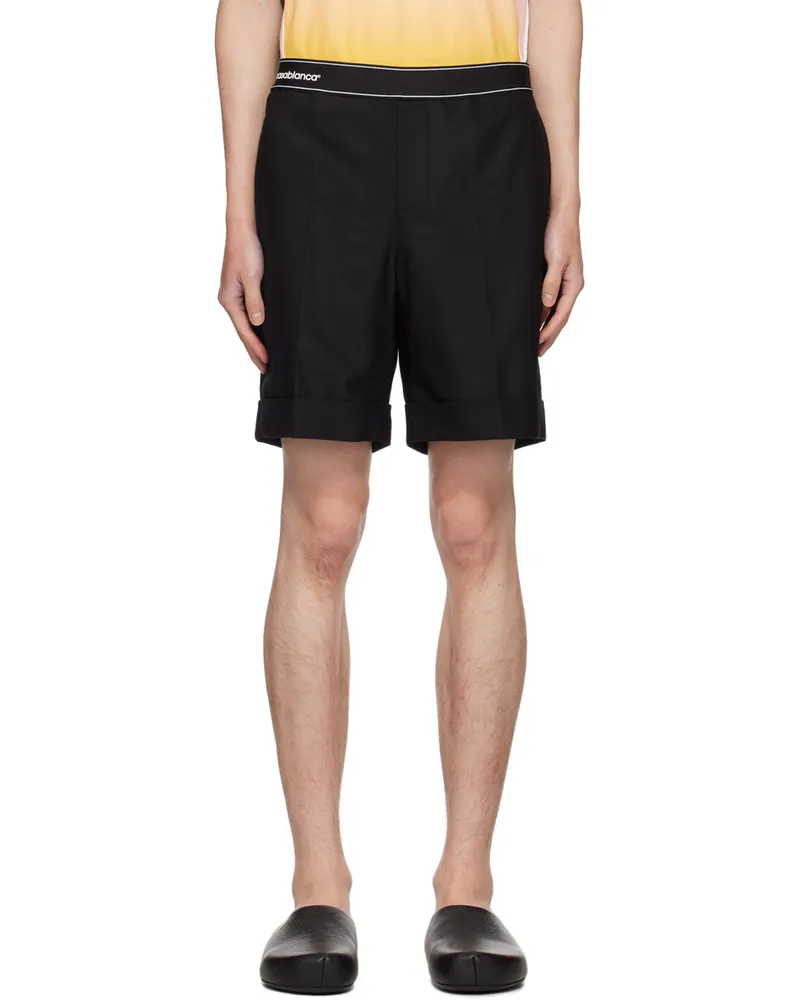 Casablanca Paris Black Sports Tailoring Shorts Black