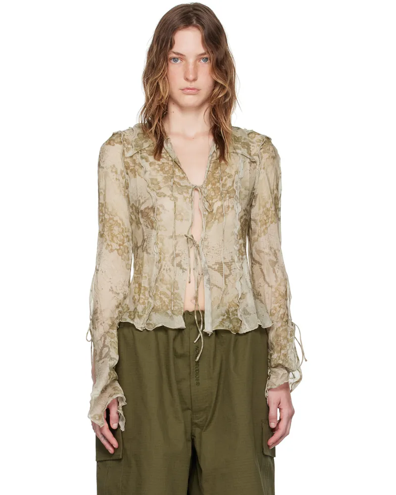 Acne Studios Beige Print Blouse Agu