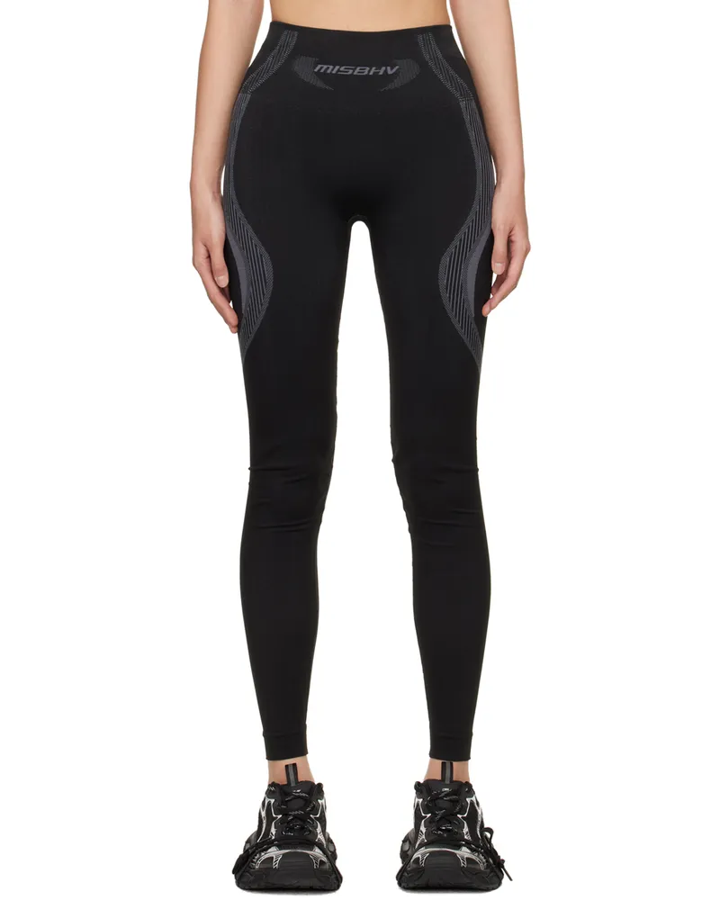 MISBHV Black Jacquard Leggings Muted