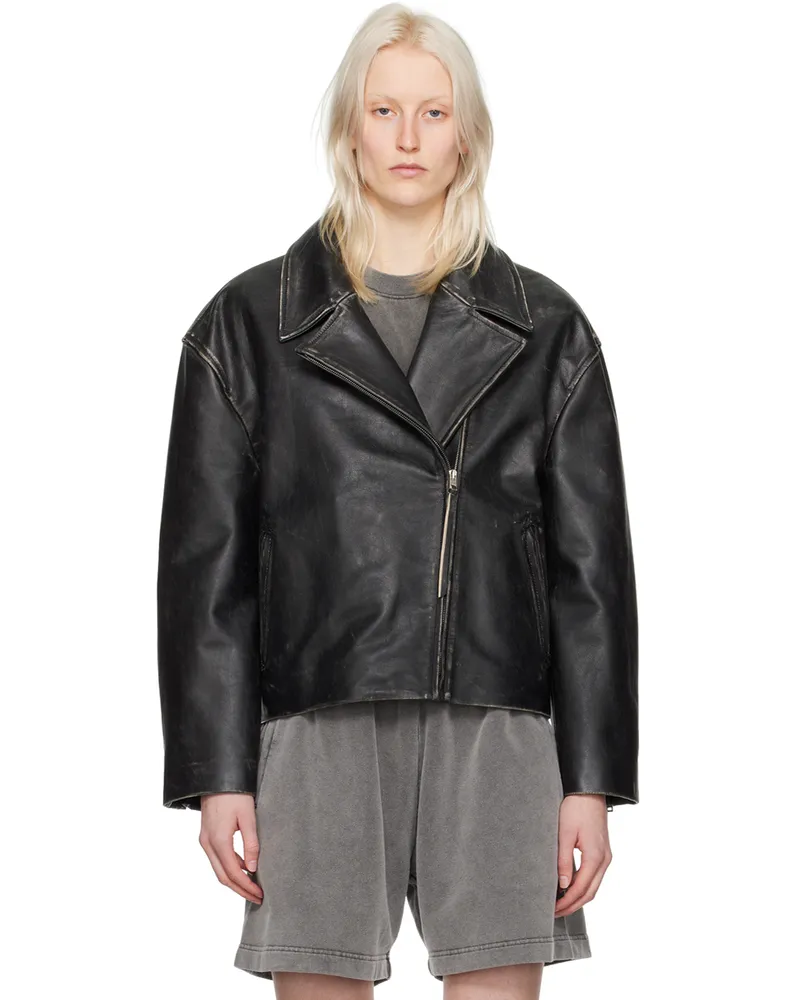 Acne Studios Black Padded Leather Jacket 900